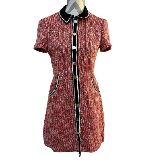 Maje Red and Black Mini Dress - Picture 2 of 14